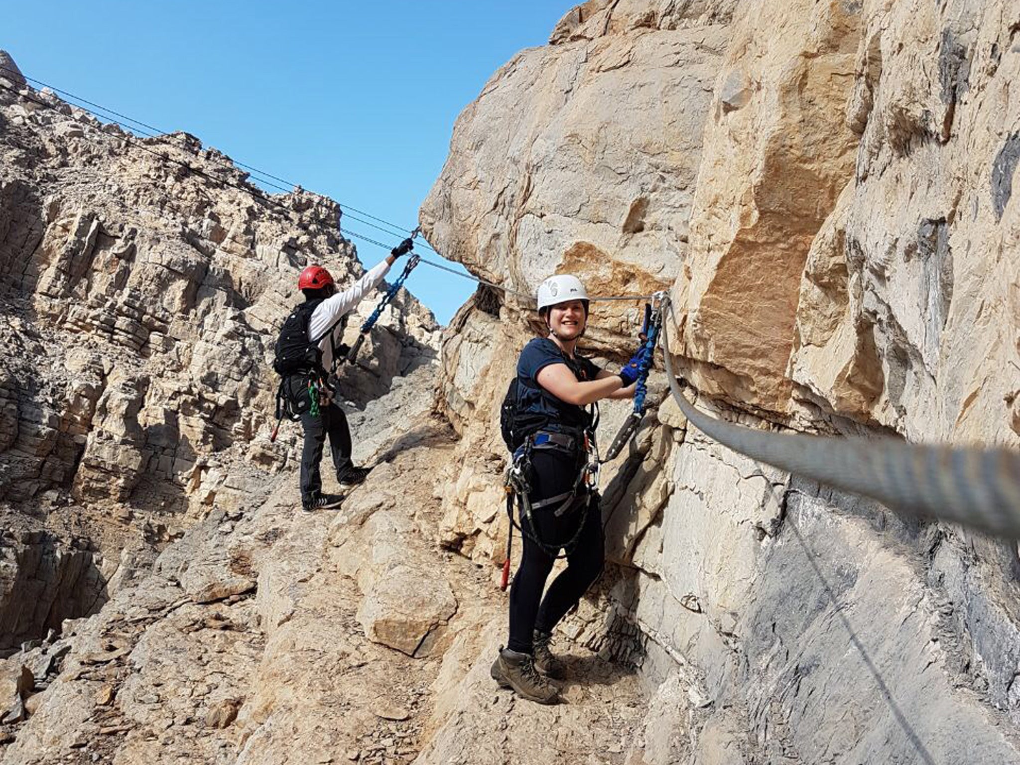 Sally on the via ferrata