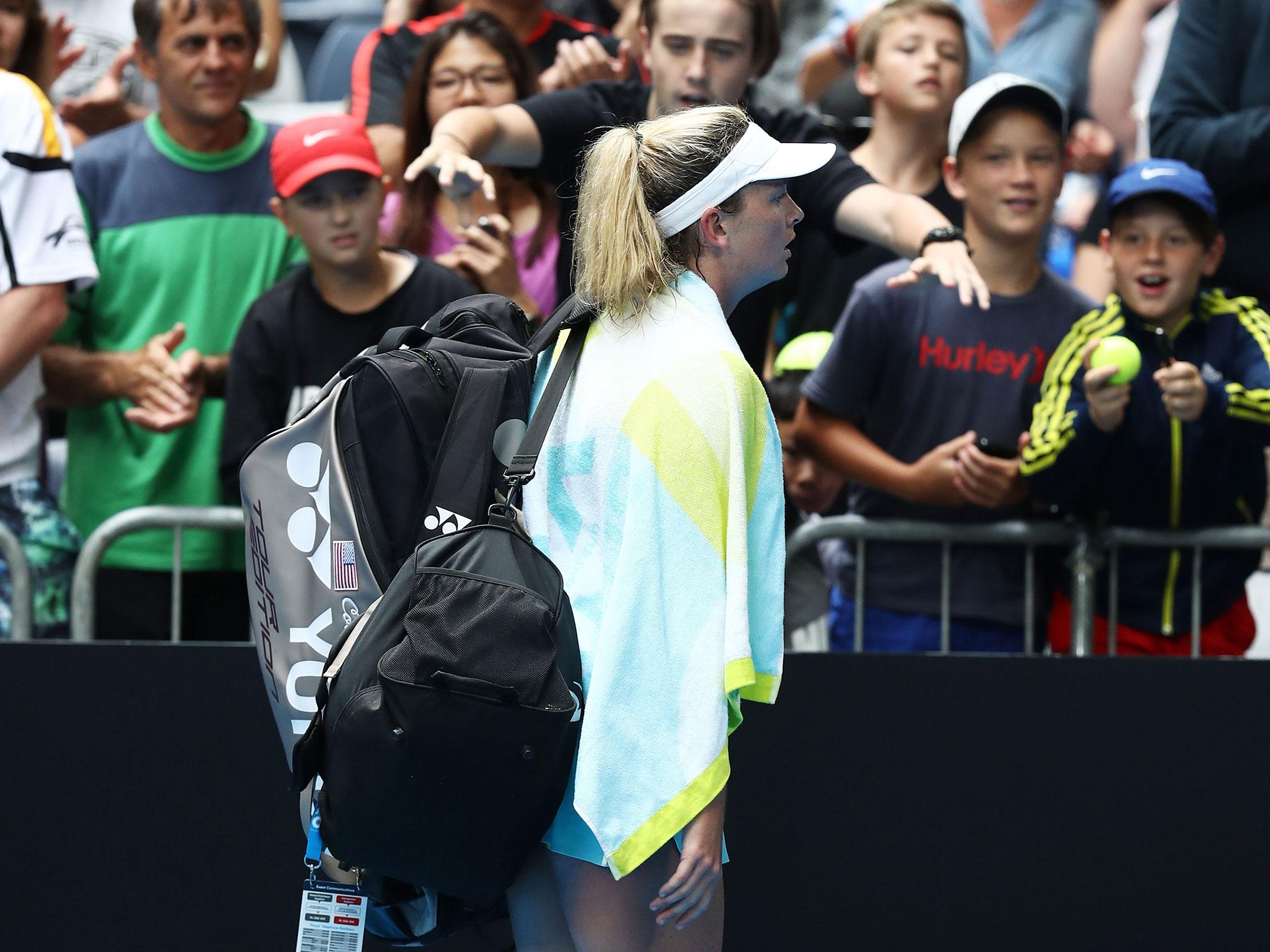 Vandeweghe’s Australian Open campaign came to an end in heated fashion