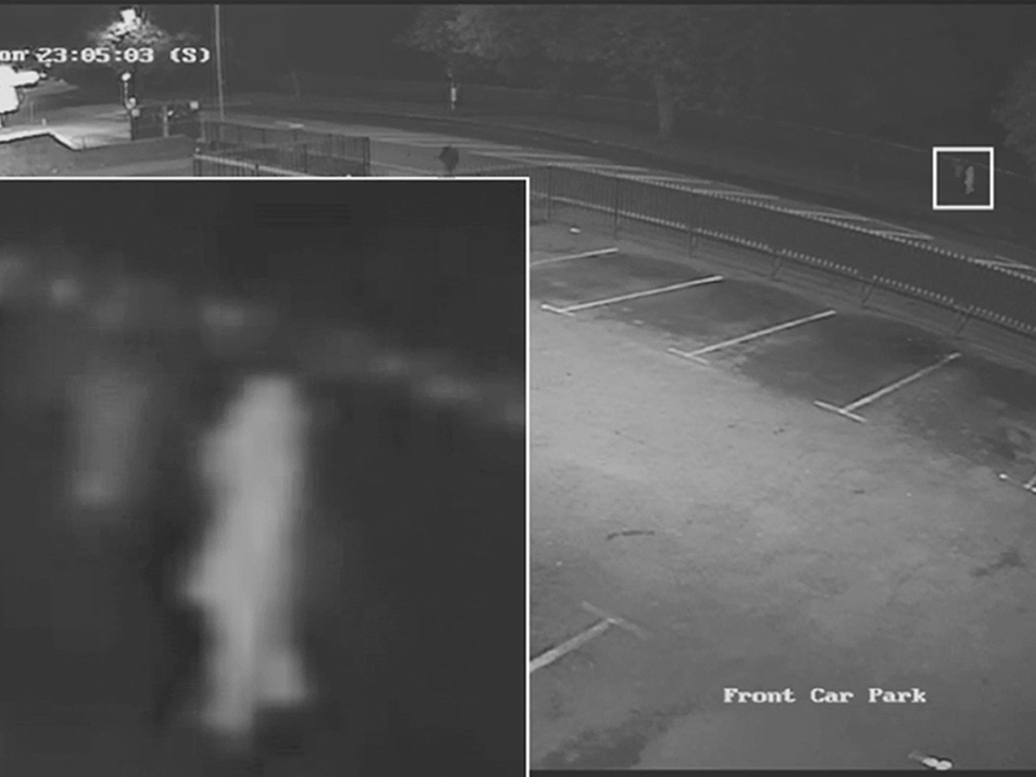 CCTV image issued by Hampshire Police of two people detectives would like to speak in connection with the murder of 'Baby M'
