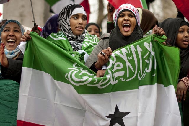 British-based Somaliland women protesting in London in 2012. The new law is in response to the rising number of violent sexual attacks against female Somalilanders
