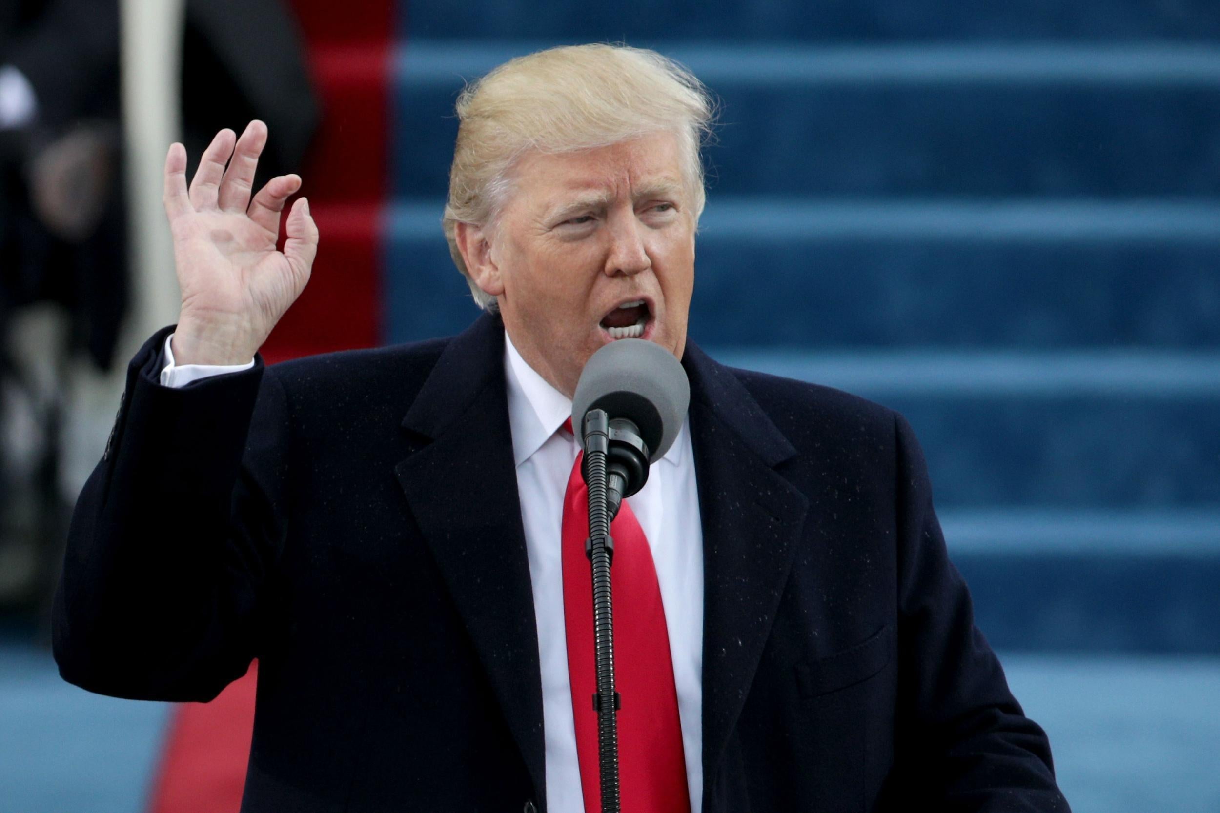 Donald Trump kicks off a year of ups and downs with his inaugural address in January 2017