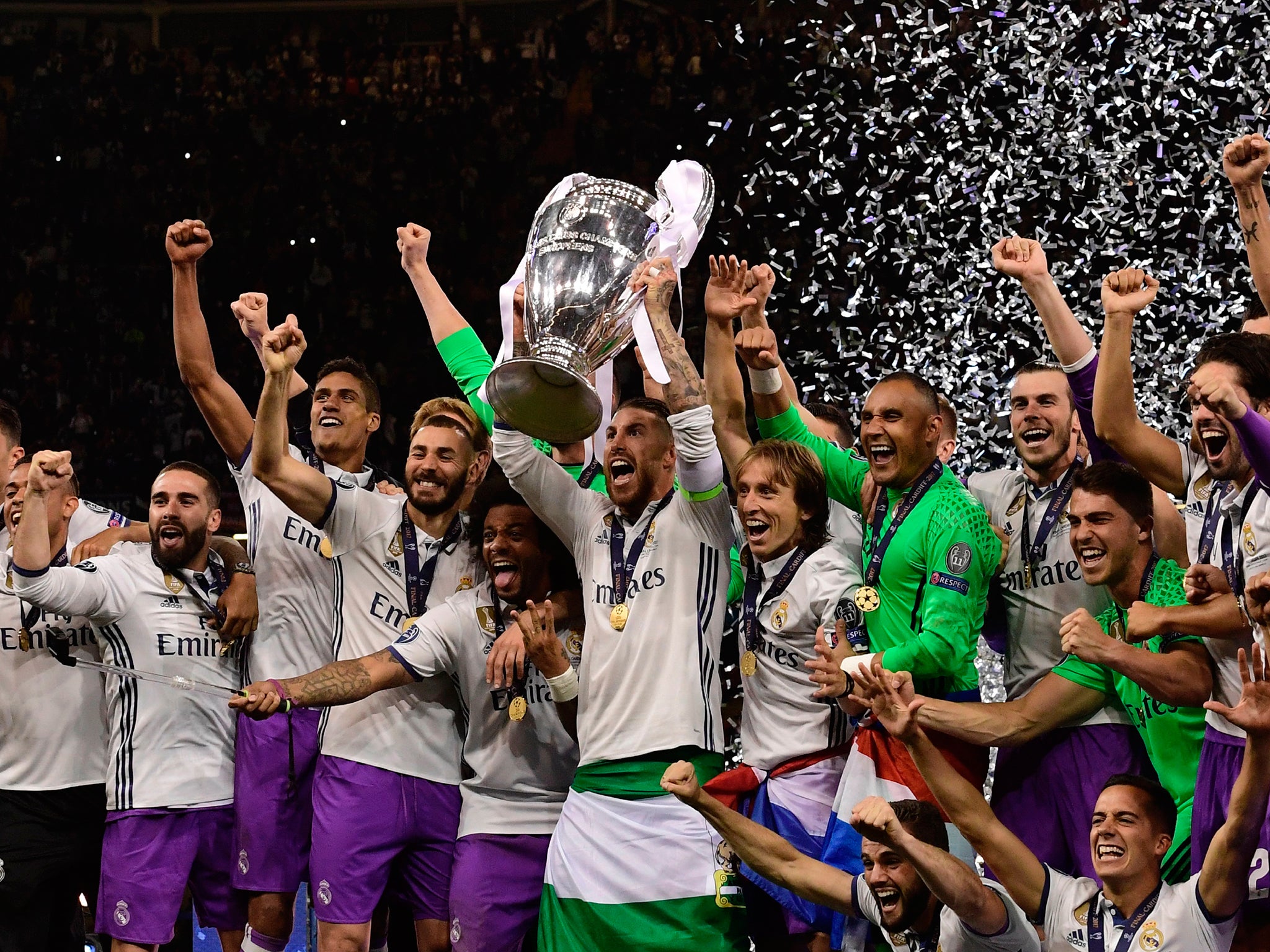 Real Madrid were second on the list released by Uefa