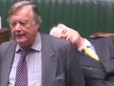 Brexit debate: Tory MP Desmond Swayne appears to fall asleep while Ken Clarke speaks