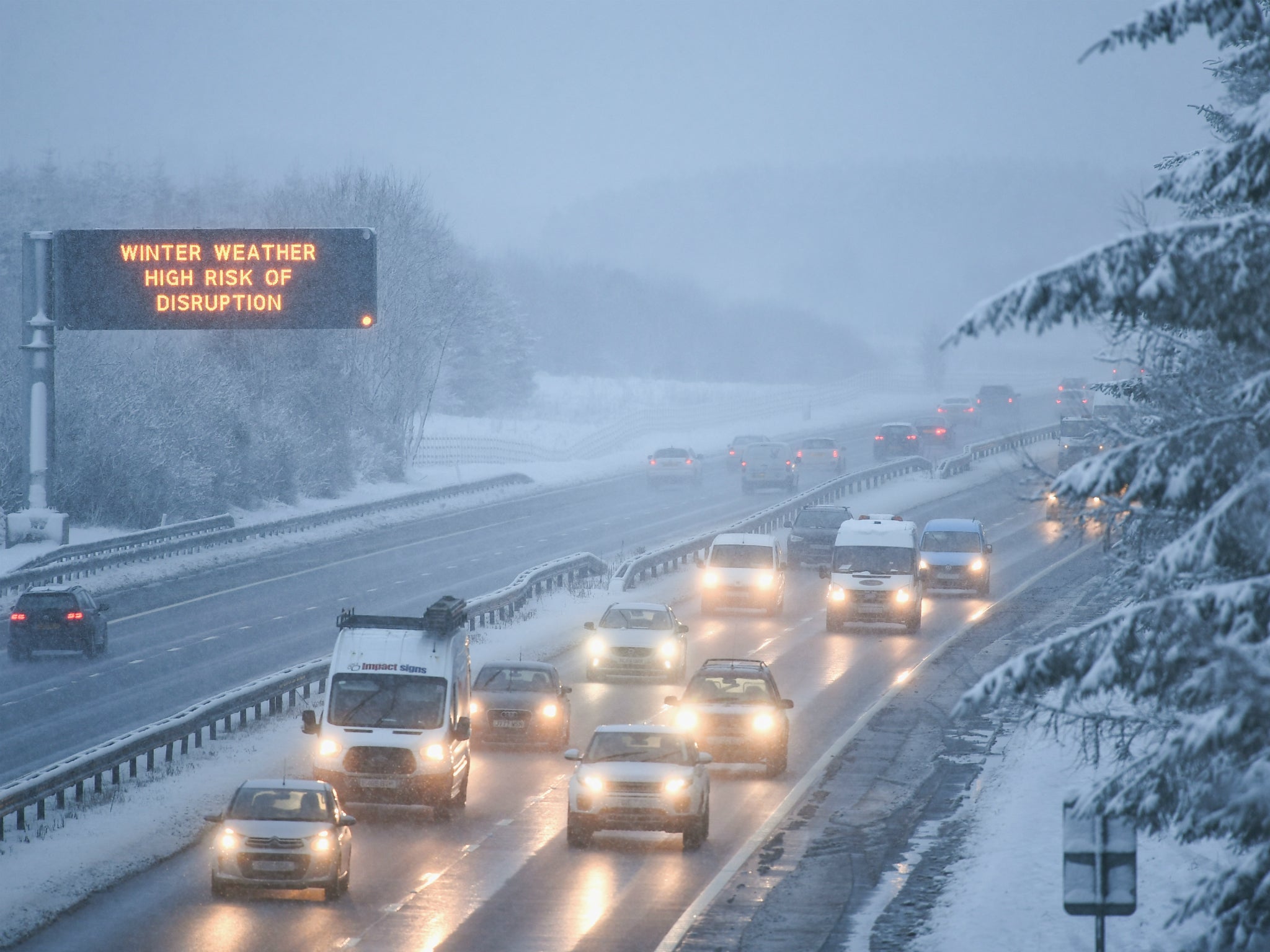 The snow comes after parts of the country suffered a deluge during January