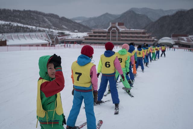 Children at Masikryong Ski Resort in North Korea