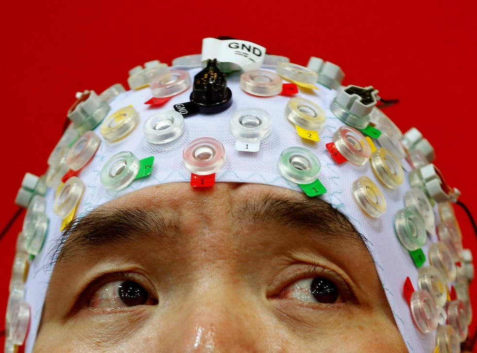 Hong Gi Kim of South Korea competes during the Brain-Computer Interface Race (BCI) at the Cybathlon Championships in Kloten, Switzerland October 8, 2016