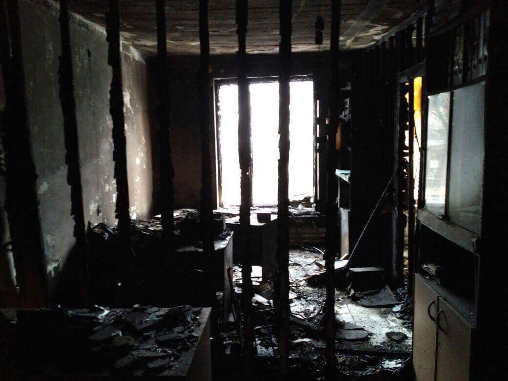 The fire destroyed computers and furniture