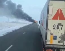 Bus fire kills 52 people on Russia migrant route