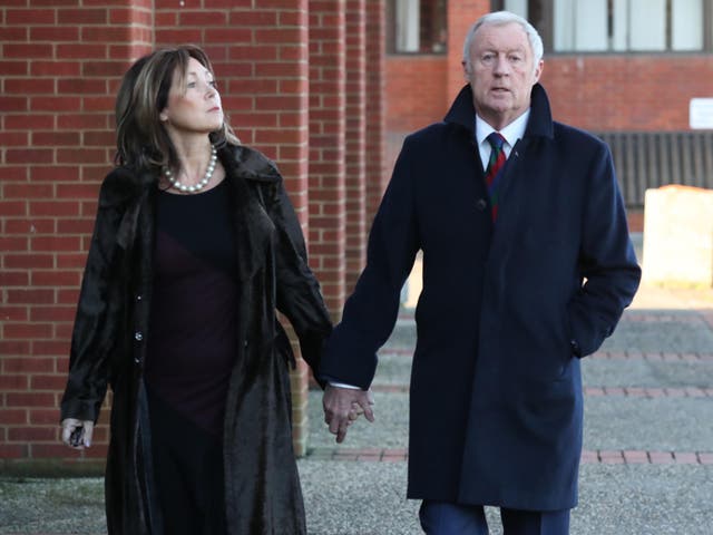 Chris Tarrant and girlfriend Jane Bird arrive at Reading Magistrates' Court