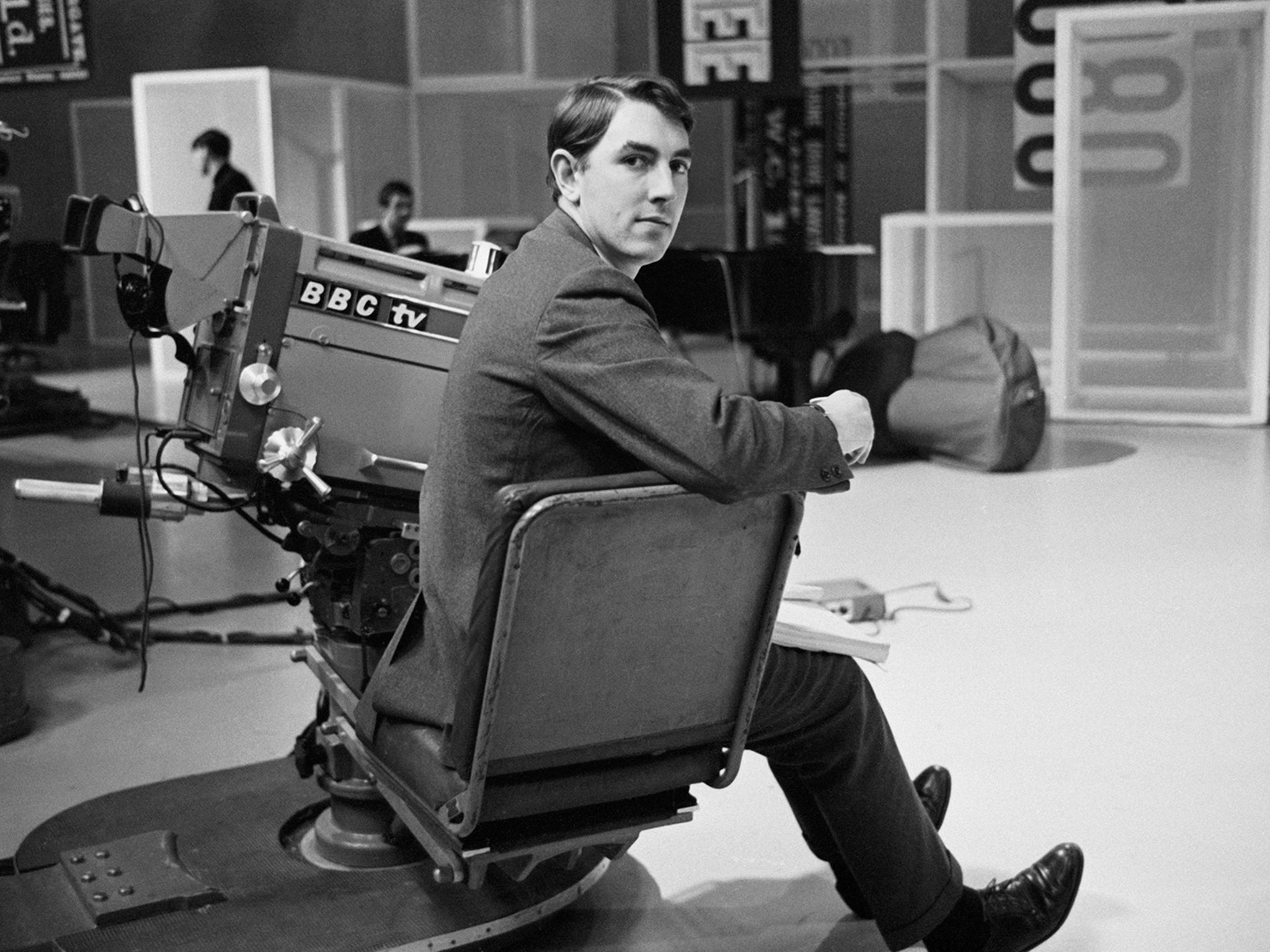 Peter Cook poses in a BBC studio in 1964?(Getty )