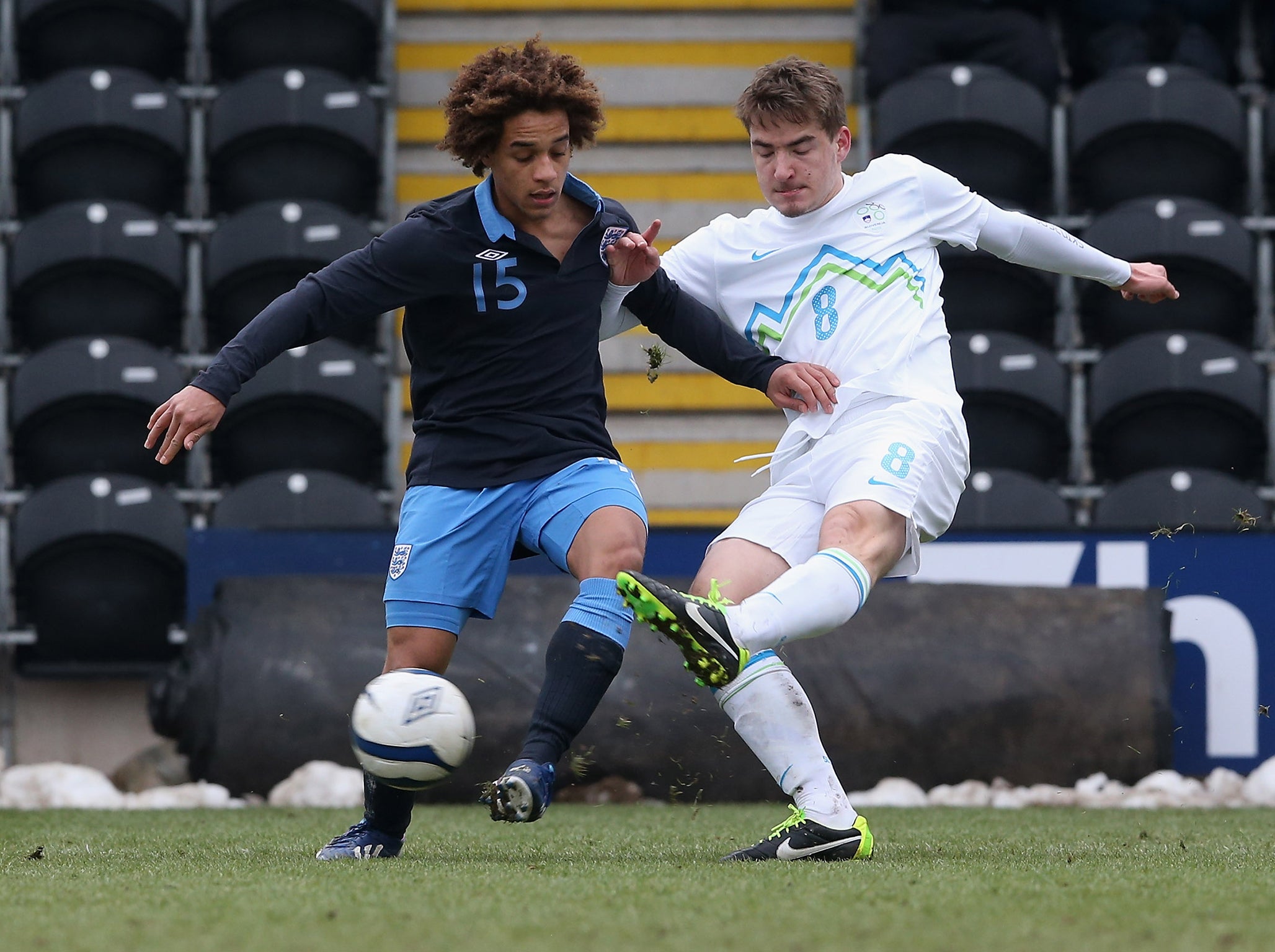 Reise Allassani in action for England at the European Under-17 Championship