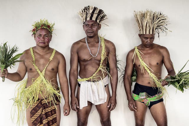 Members of the hunter-gatherer Jahai people, such as the man pictured in the center, appear to be more in tune with their sense of smell