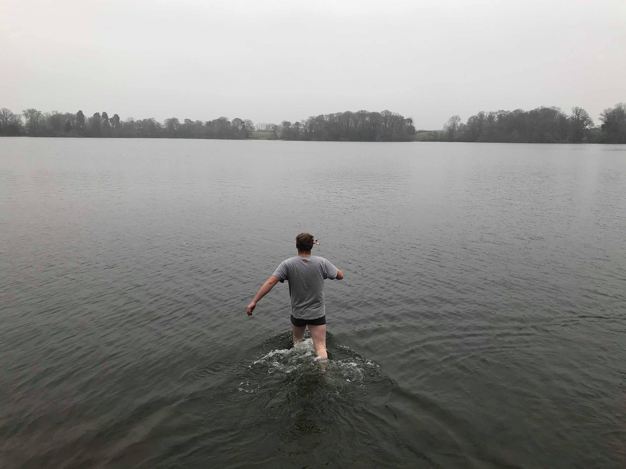 Mr Dowley said the water was 'absolutely freezing' and he 'was in there for a good few minutes' before he reached the doll