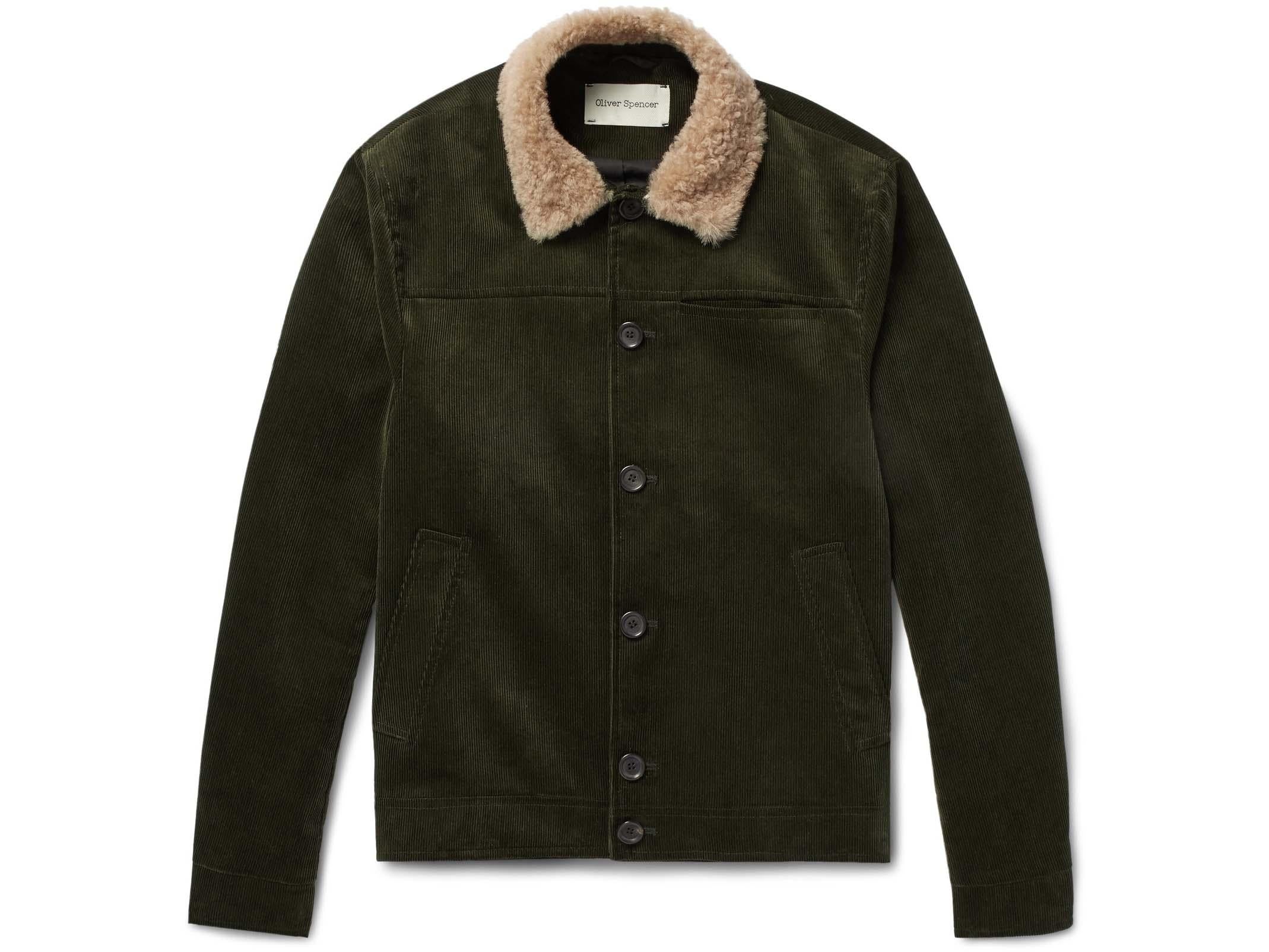 Oliver Spencer, Shearling Trimmed Cotton-Corduroy Jacket, £320, Net-a-Porter