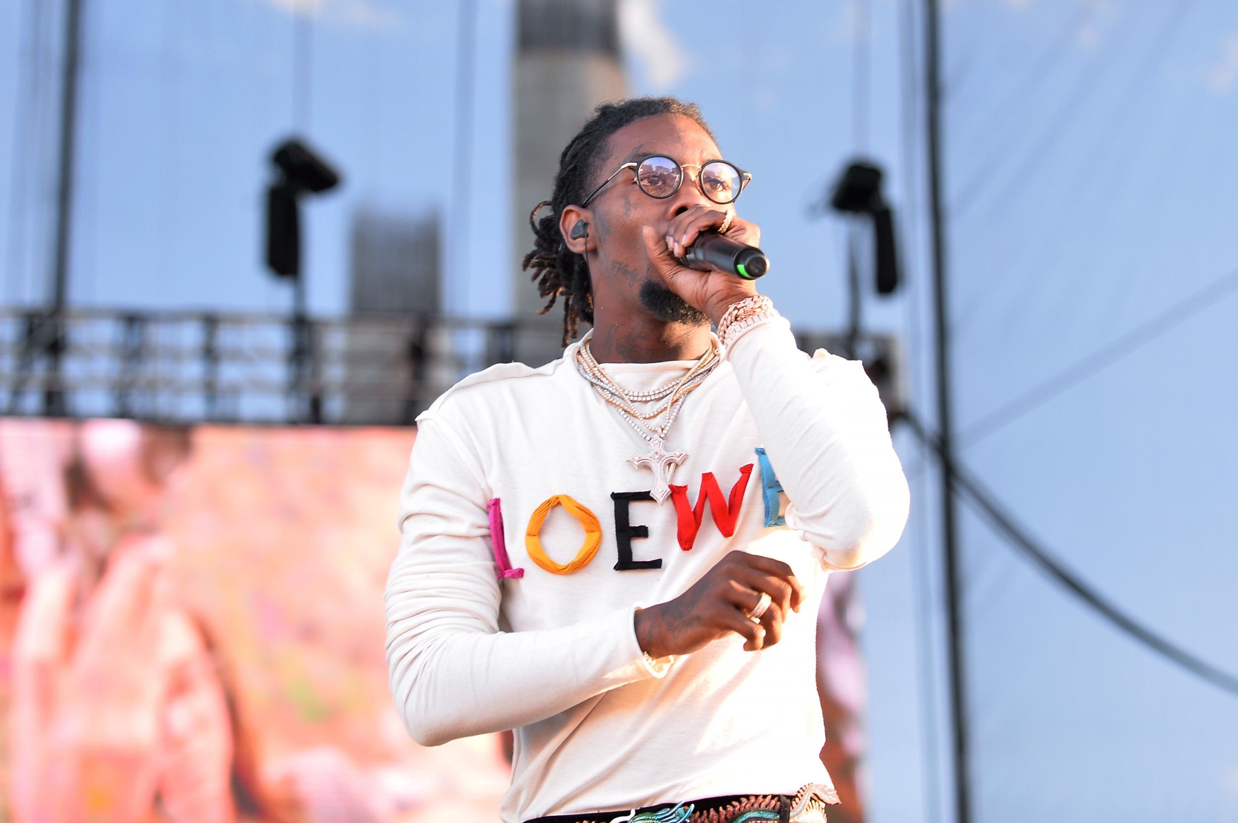 Offset of Migos performs onstage during the Daytime Village Presented by Capital One at the 2017 HeartRadio Music Festival at the Las Vegas Village on September 23, 2017 in Las Vegas, Nevada. Credit: Bryan Steffy/Getty Images for iHeartMedia.