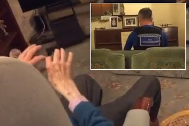 Officer plays piano for ninety-three year old during a theft revisit