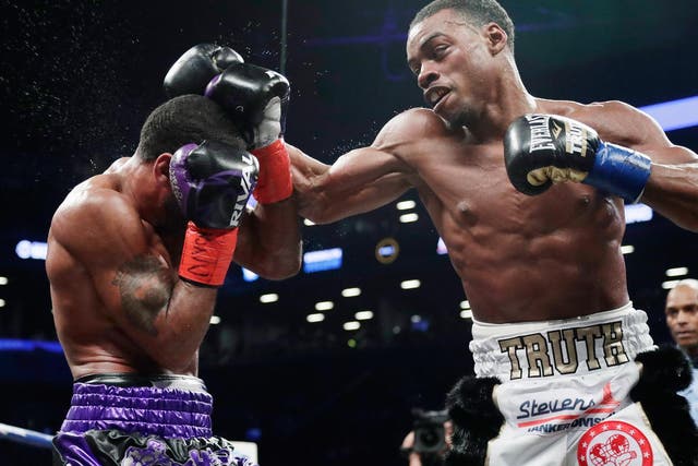 Errol Spence Jr beat Lamont Peterson with an eighth round stoppage