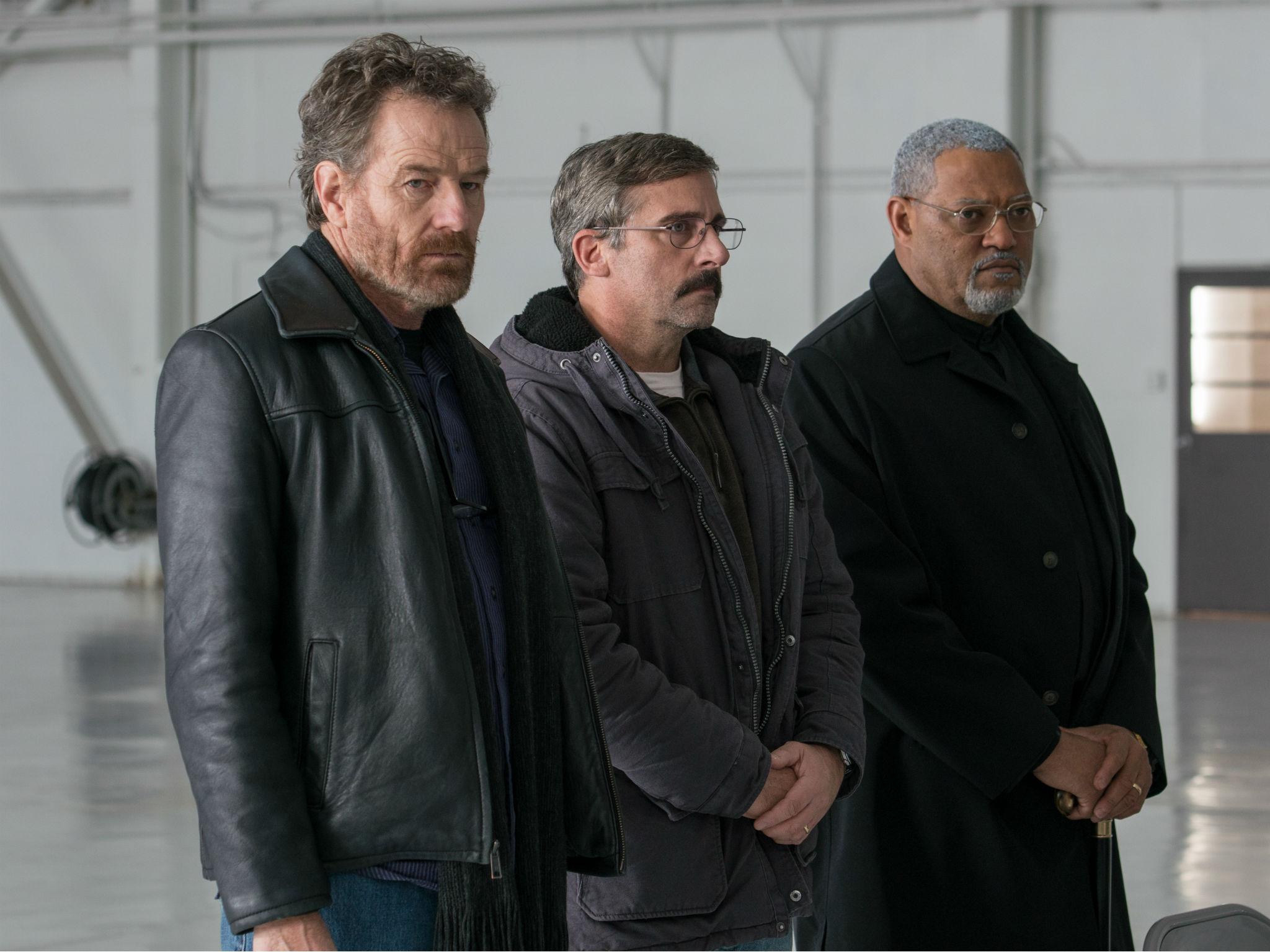 (From left) Cranston, Steve Carell and Laurence Fishburne in ‘Last Flag Flying’