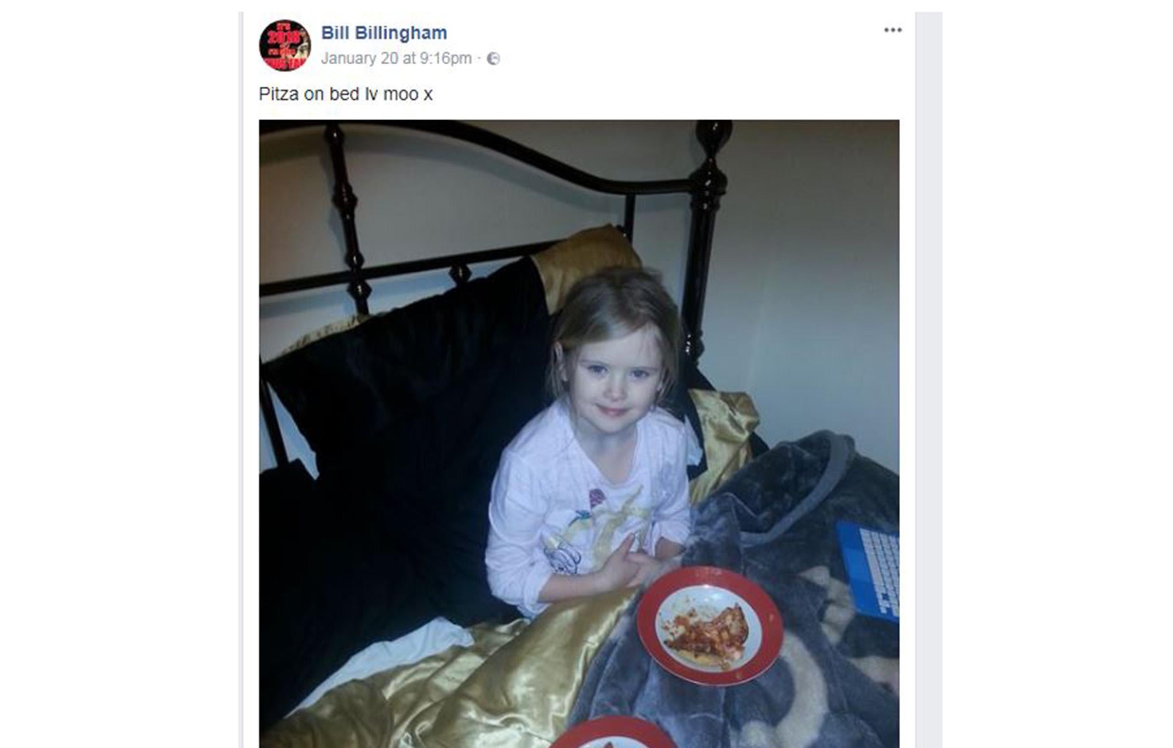 Bill Billingham?posted a picture of Mylee?on Facebook around an hour before she was stabbed to death
