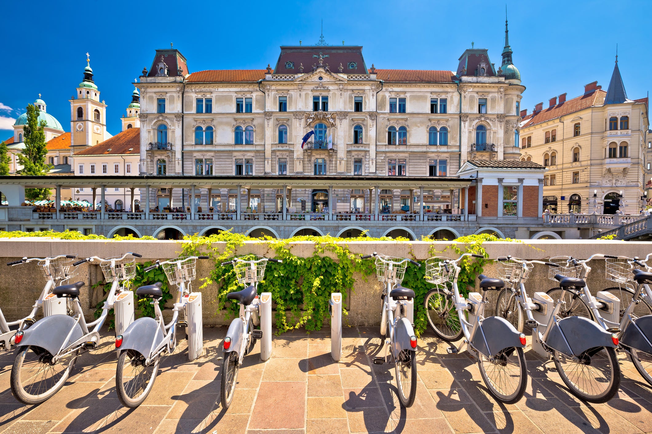 Ljubljana's mostly flat terrain makes it an ideal city to cycle around