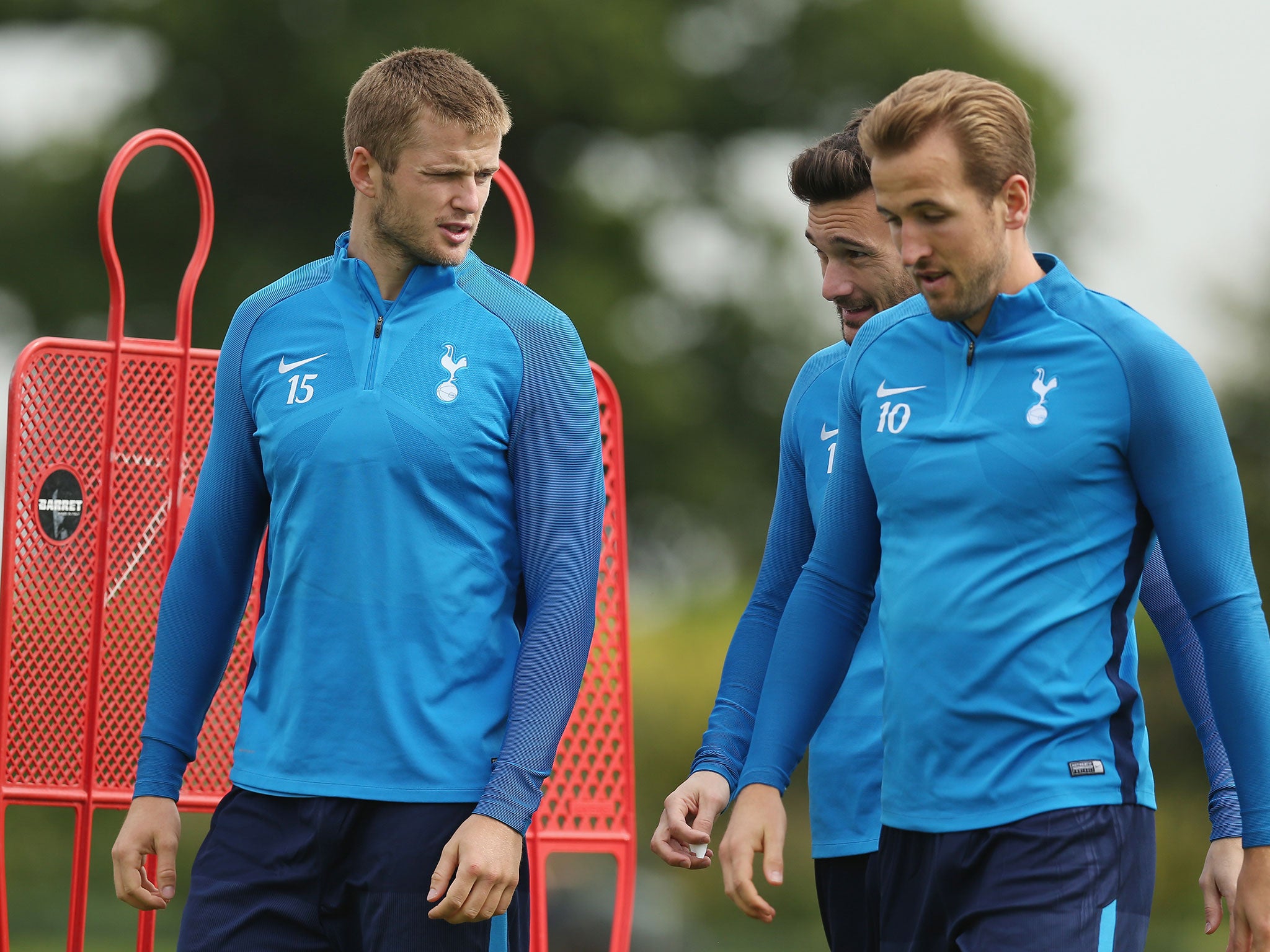 Eric Dier with Harry Kane in training