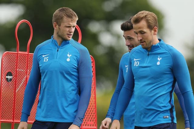 Eric Dier with Harry Kane in training
