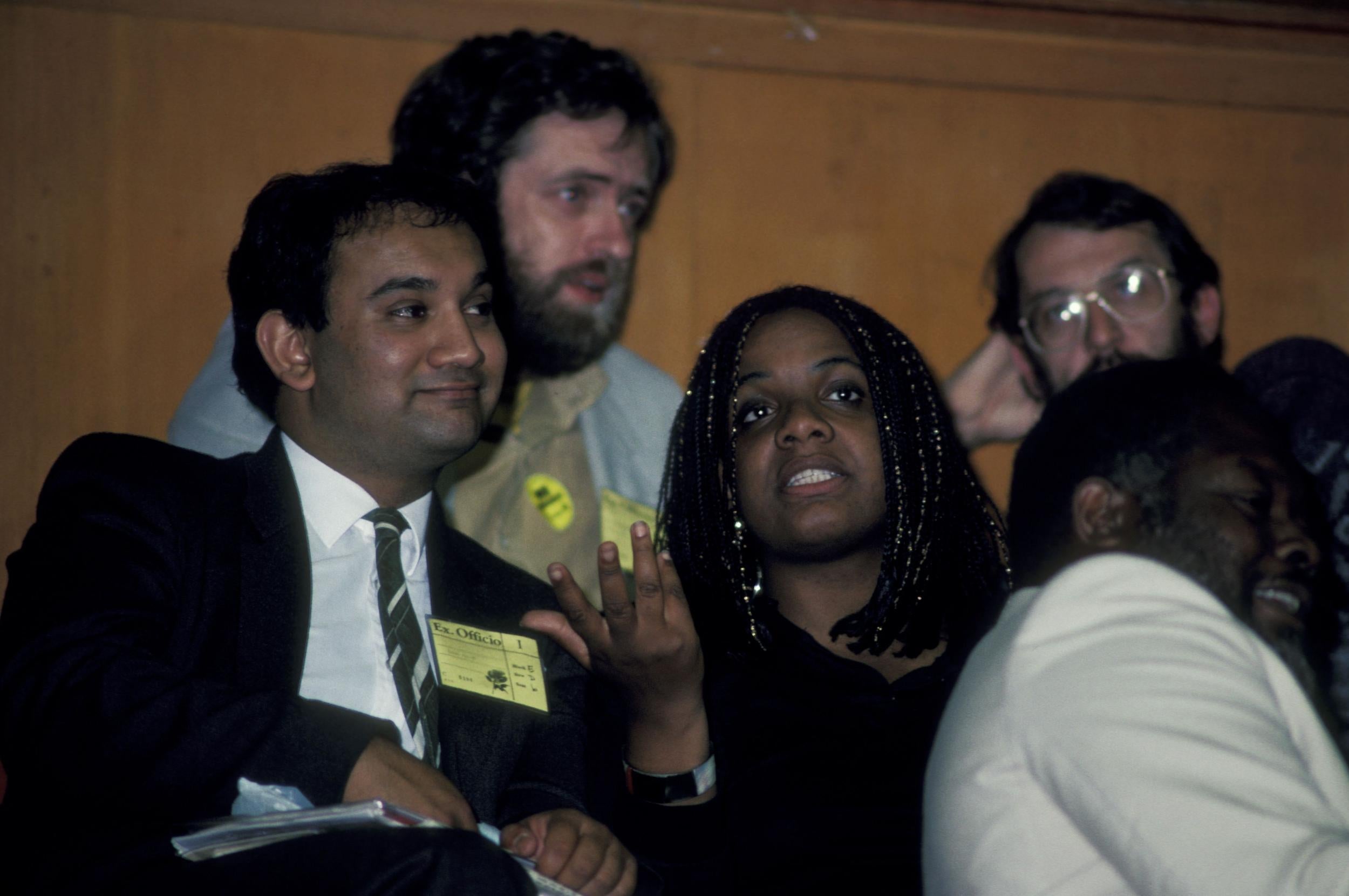 Corbyn with Keith Vaz, Diane Abbott and, right, Bernie Grant in 1987