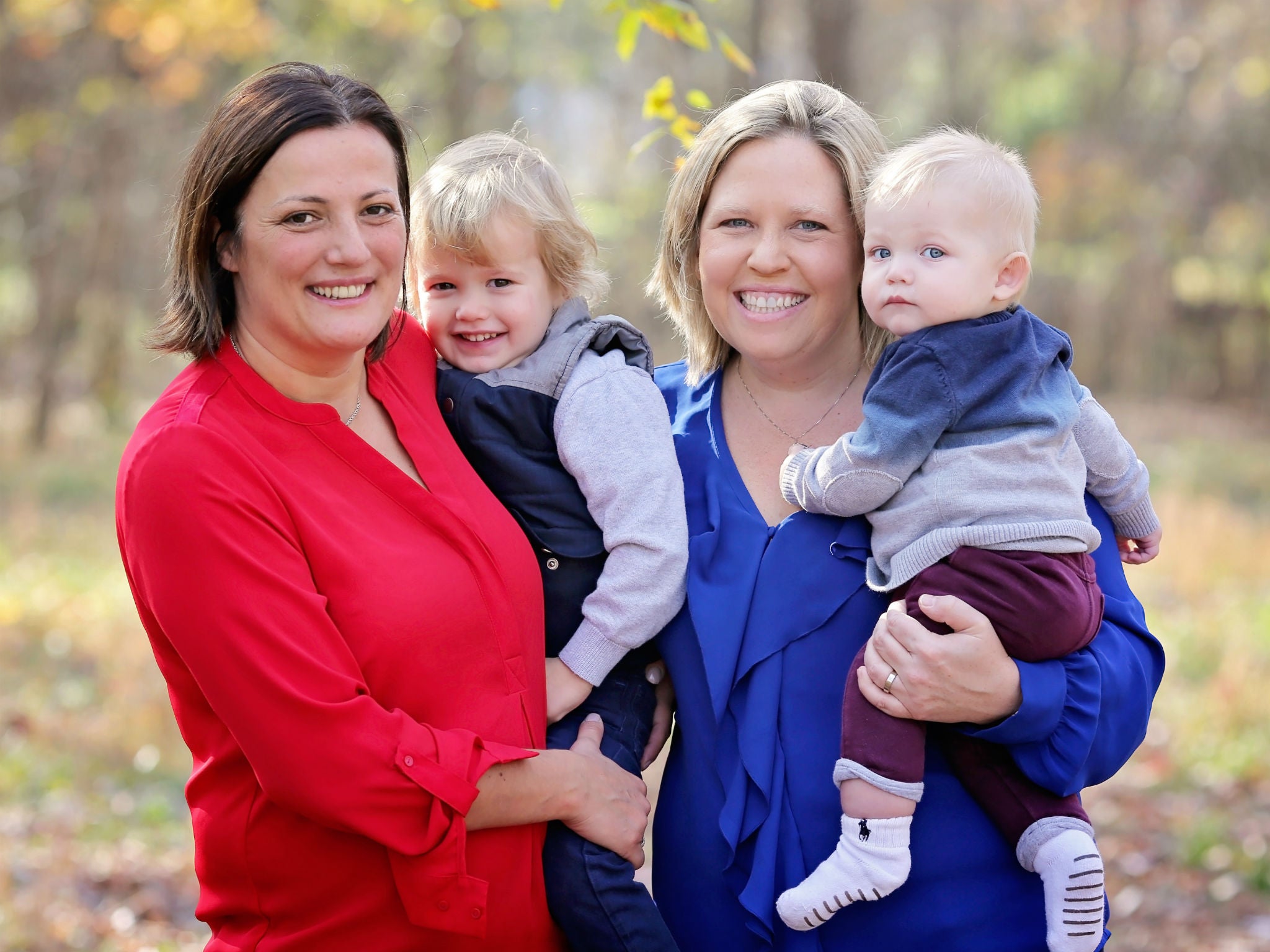 Allison Dawn Blixt, an American citizen, with her Italian citizen wife, Stefania Zaccari, and their two sons — only one of whom is considered a US citizen, according to a lawsuit