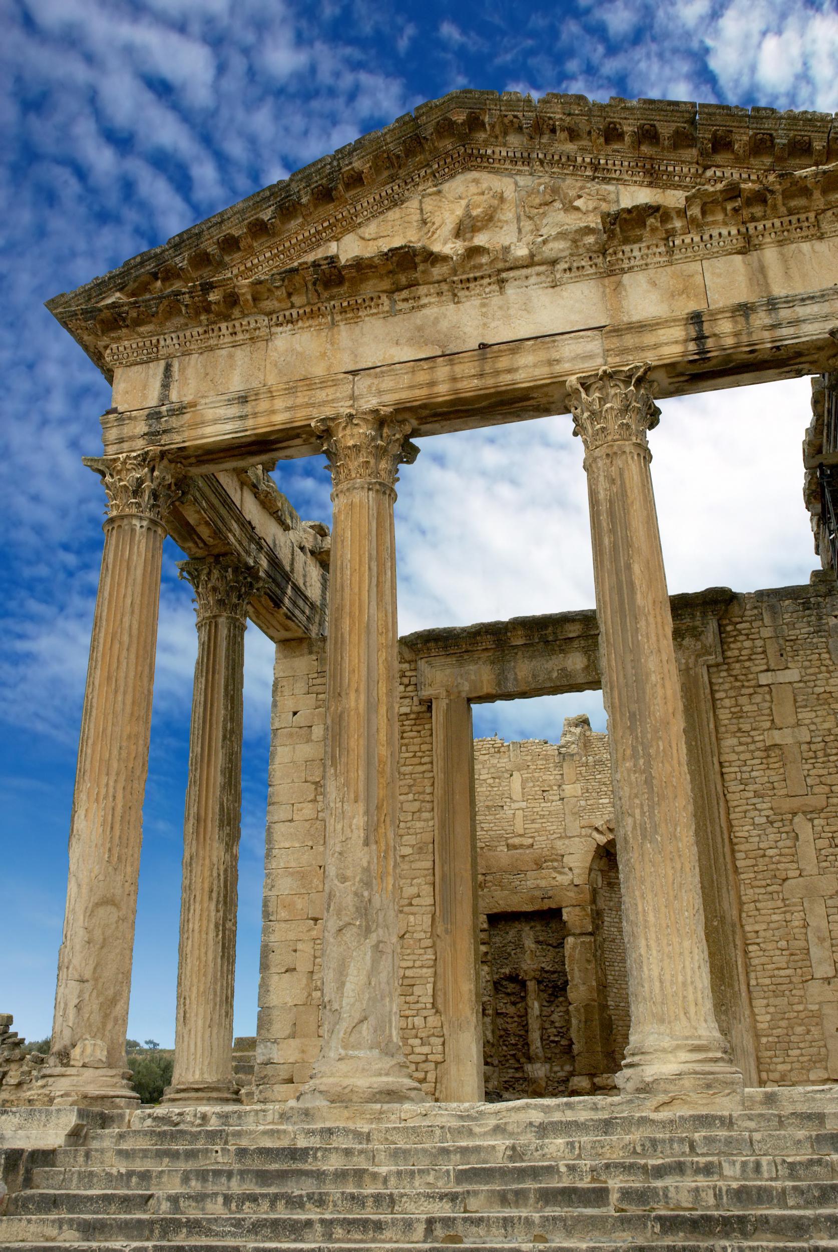 Dougga is the best preserved Roman small town in North Africa