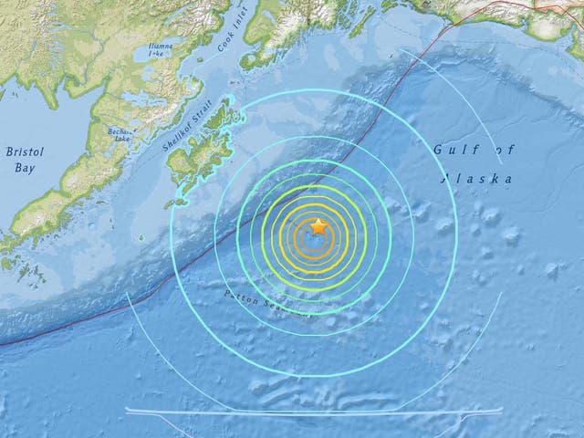 The earthquake hit 157 miles off the coast of Alaska