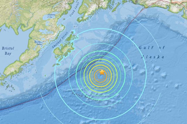 The earthquake hit 157 miles off the coast of Alaska