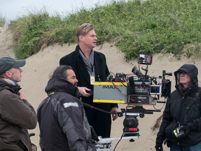 Christopher Nolan on the set of 'Dunkirk'