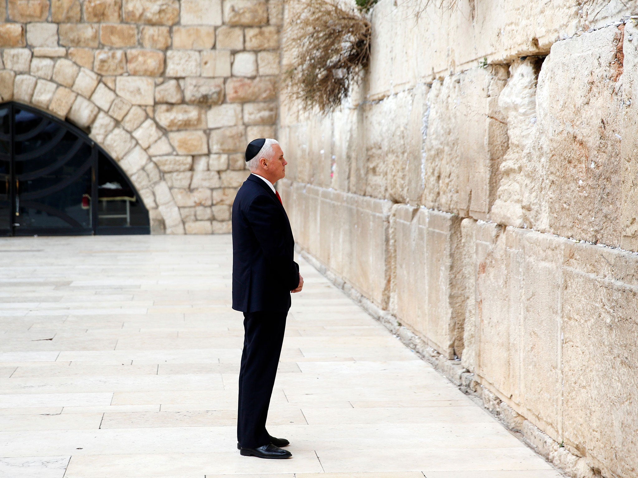 US Vice President Mike Pence visits Jerusalem's Western Wall on 23 January, 2018