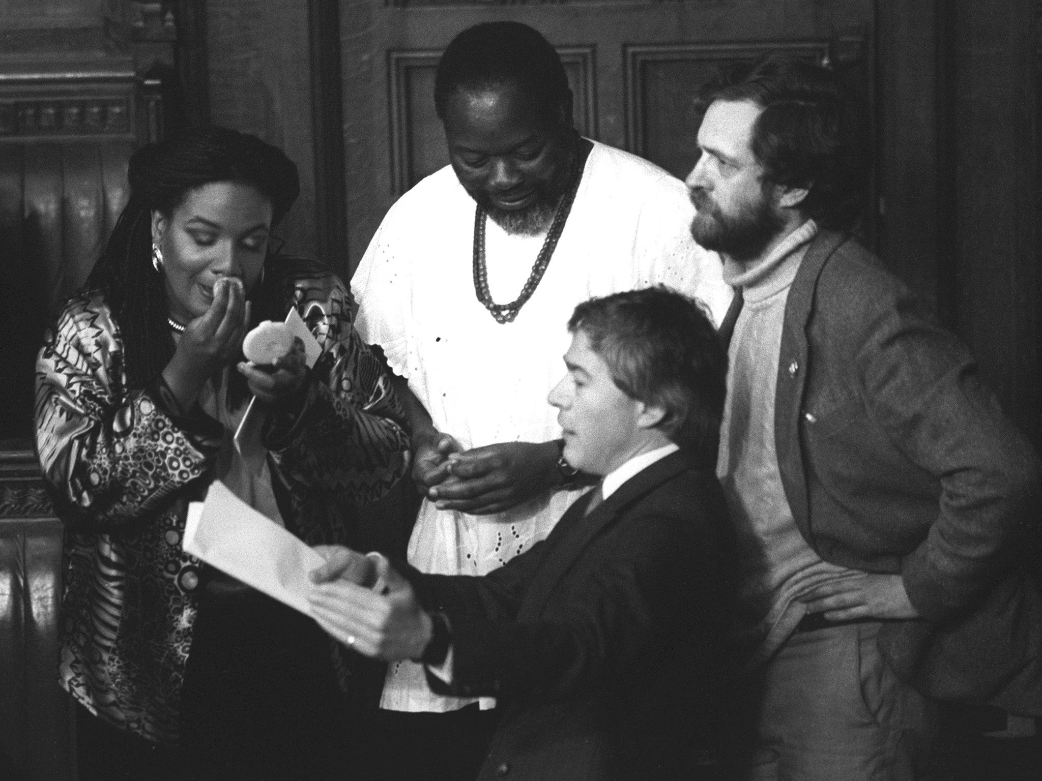 Corbyn, right, with Diane Abbott and Bernie Grant in Parliament in 1987