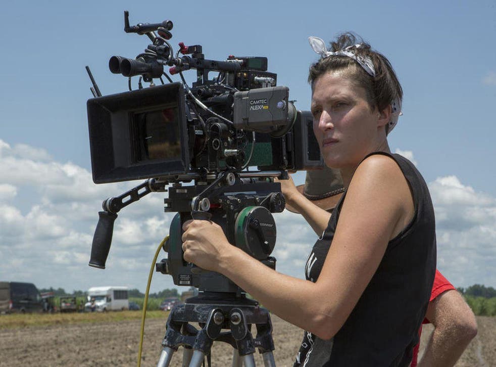 Cinematographer Rachel Morrison on the set of "Mudbound." Credit: Steve Dietl / Netflix.