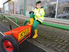 Boy, eight, who spent snow days clearing pavements given own gritter