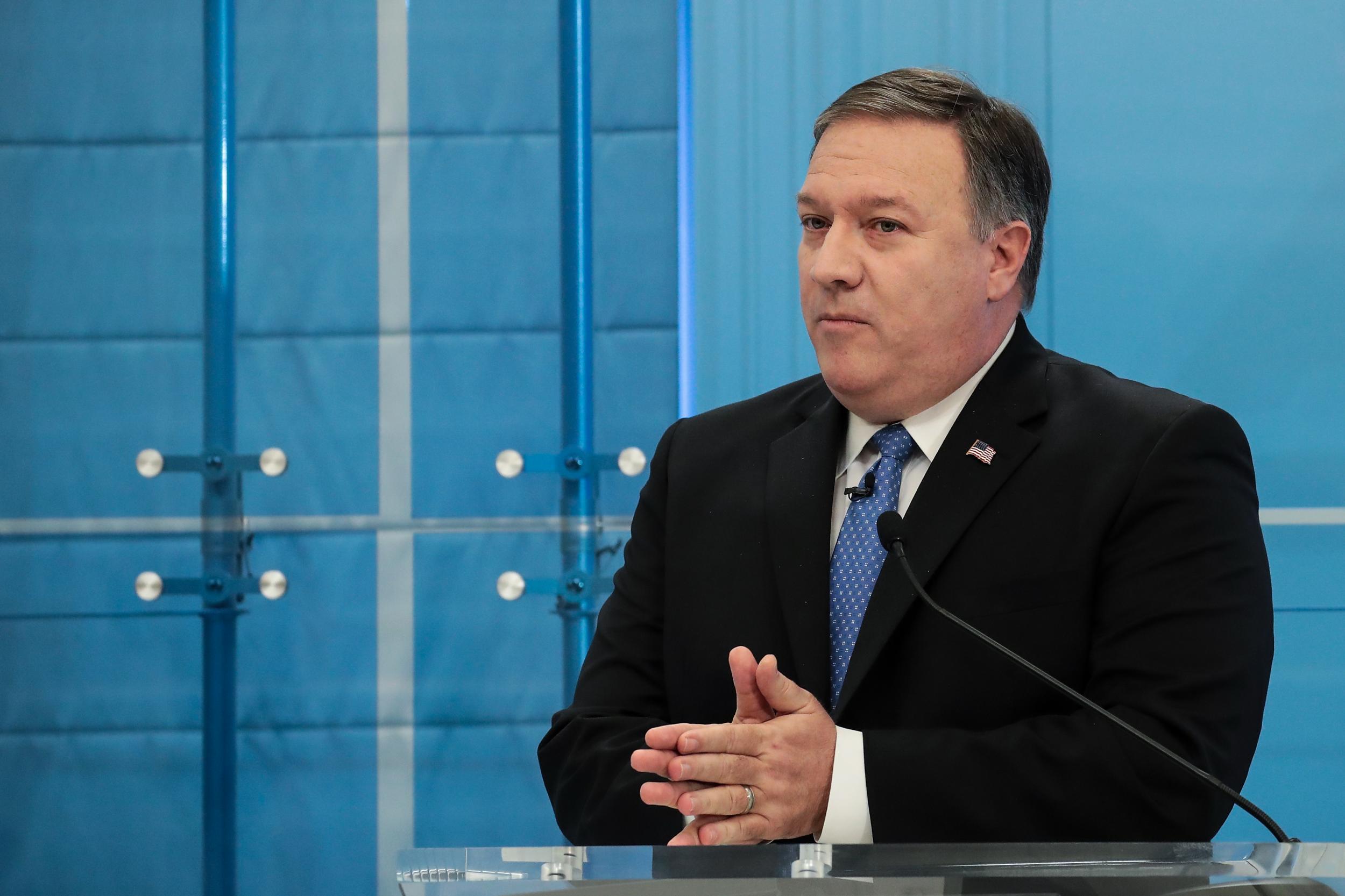 Director of the Central Intelligence Agency (CIA) Mike Pompeo speaks at the American Enterprise Institute