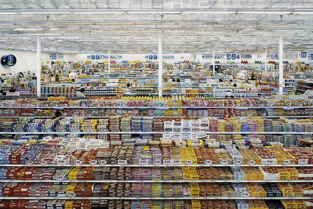Part of Gursky's '99 Cent II', a digitally altered picture of a supermarket