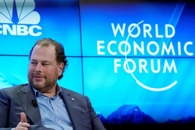 Marc Benioff at the World Economic Forum meeting in Davos, Switzerland