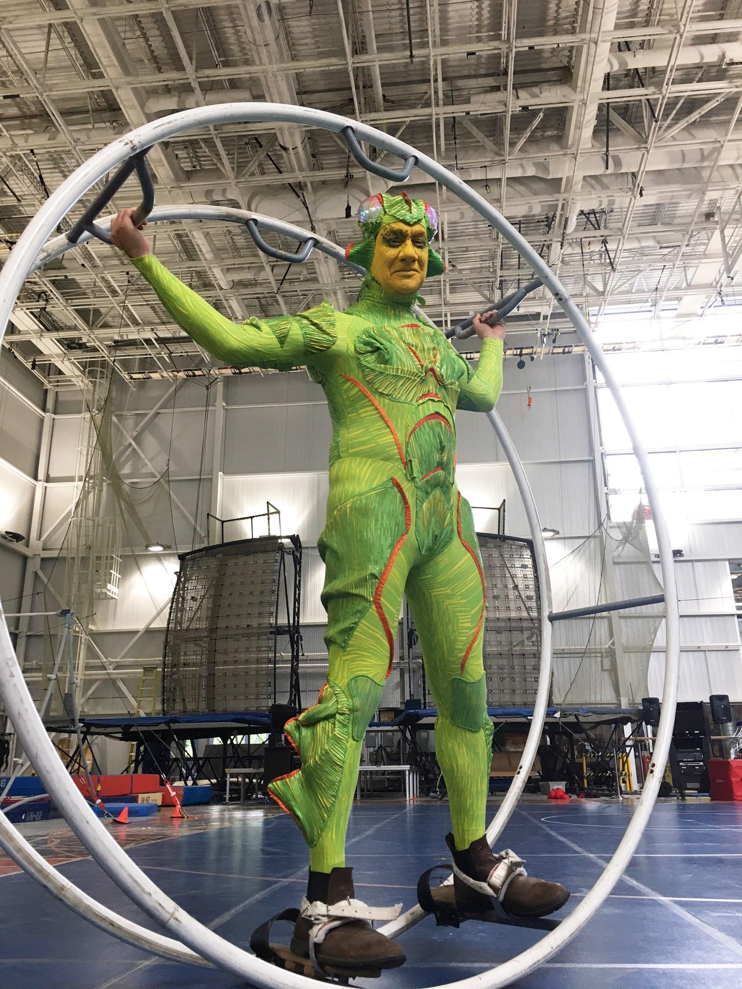 A whole new meaning to political spin: Michael Portillo rehearses with Cirque du Soleil (BBC/FremantleMedia)