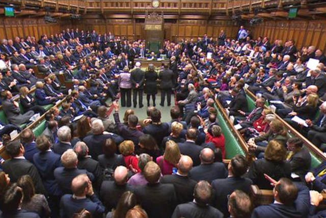 MPs during a vote in the Commons chamber