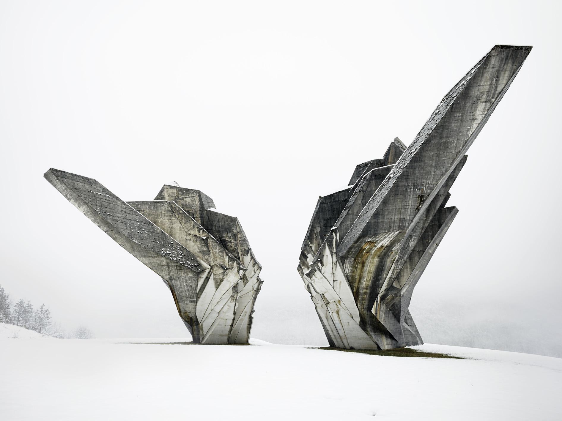 &#13;
The 1974 Monument to the Battle of Sutjeska, by Miodrag Zivkovic, reflects the mountainous Bosnian landscape &#13;