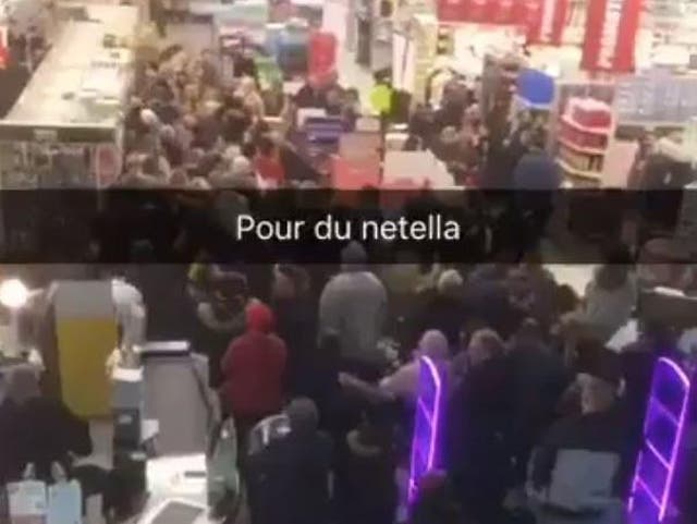 Footage of social media showed shoppers swarming the shelves to grab pots of Nutella