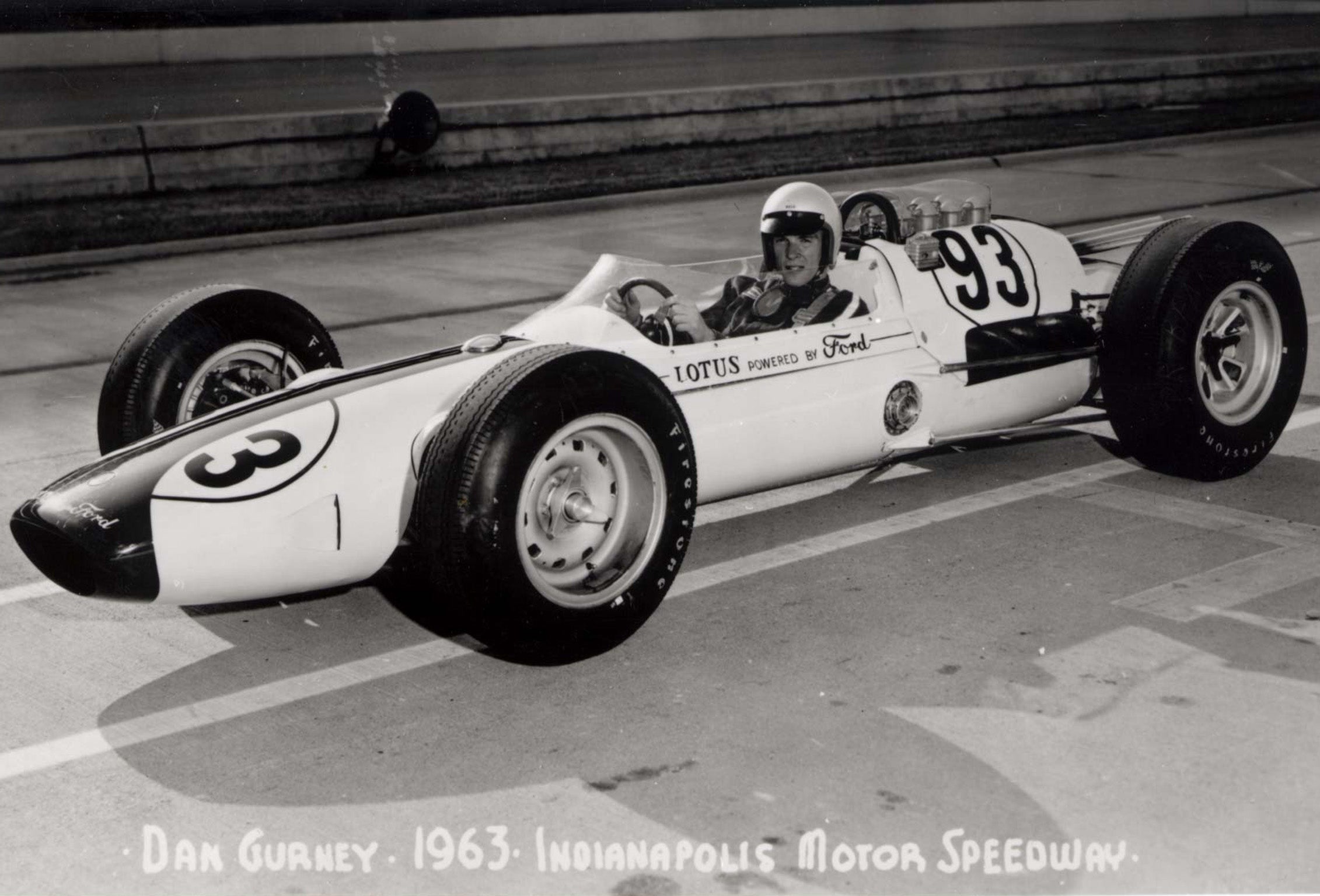 Dan Gurney in his winning Lotus-Ford Type 29 at Indianapolis