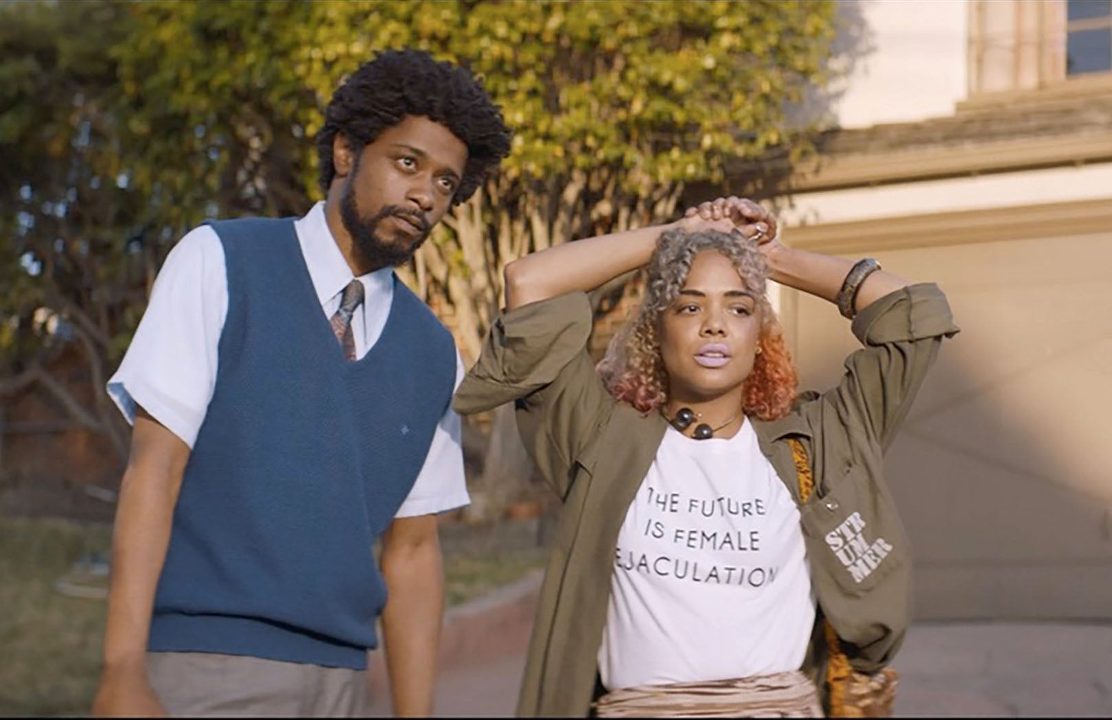 Lakeith Stanfield and Tessa Thompson in Sorry to Bother You (Sundance Institute)