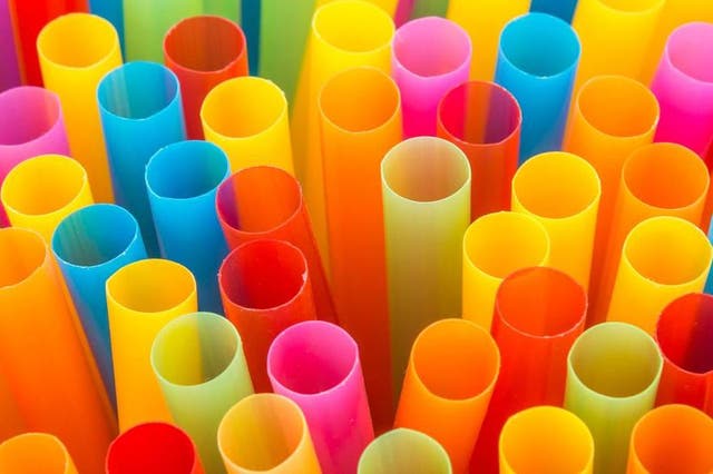 Colourful drinking straws.