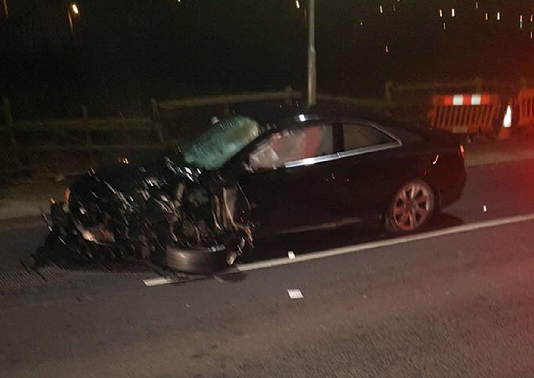 The Audi involved in the accident in Hayes