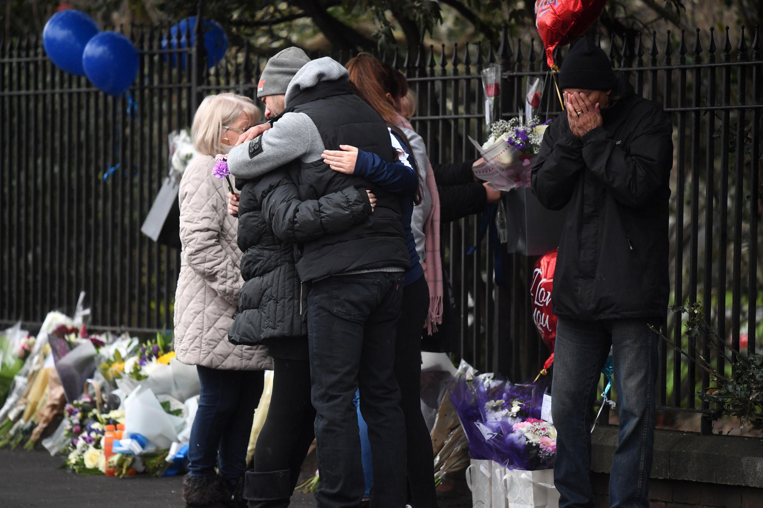 Family members left tributes to the three boys at the scene