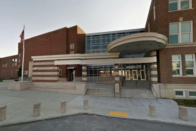 Uniontown Area Senior High School in Uniontown, Pennsylvania, in an image from Google street view, 2013.