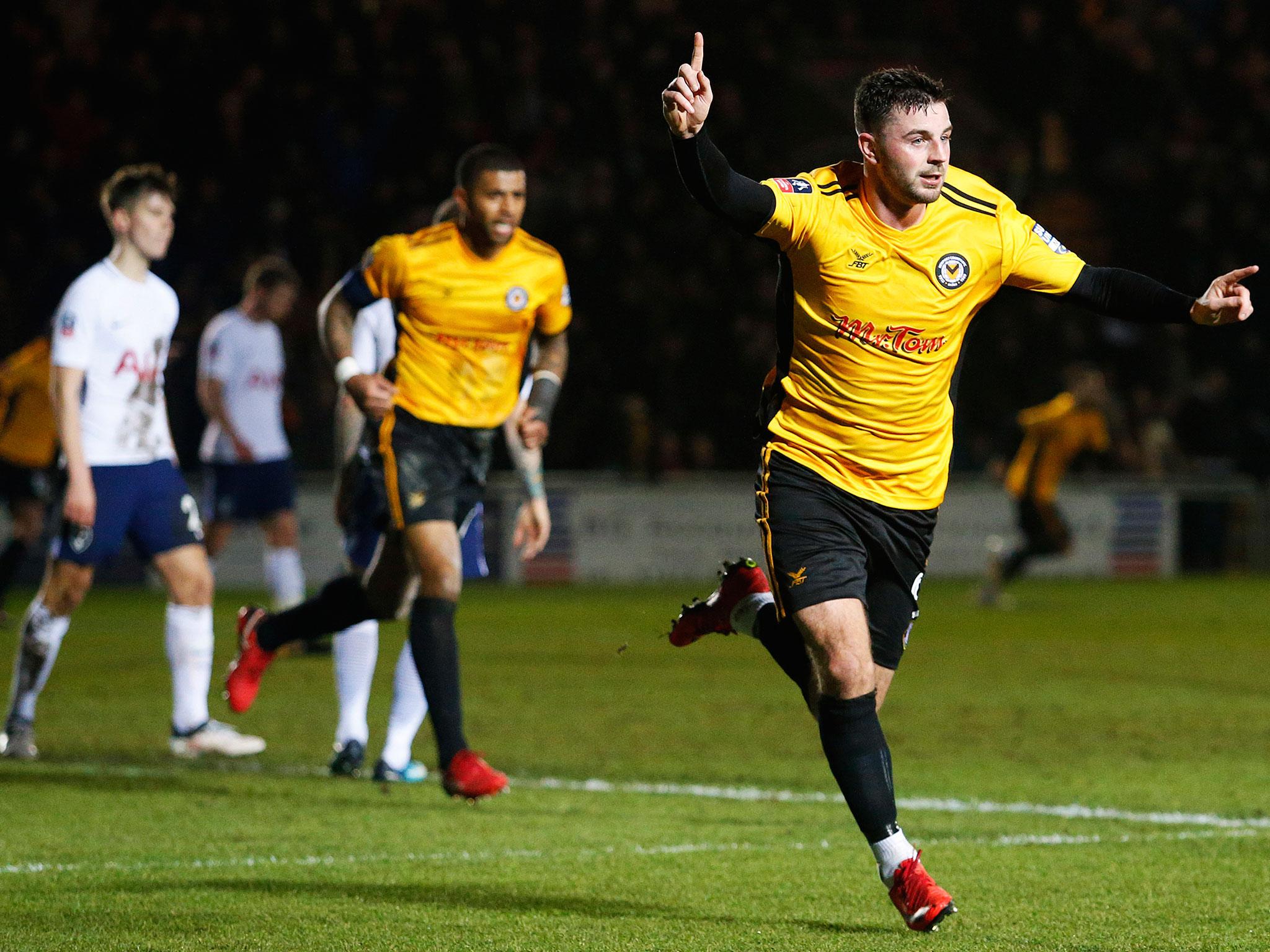 Amond celebrates handing Newport the lead